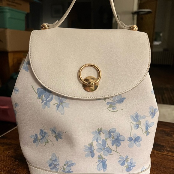 LC Lauren Conrad Handbags - Lauren Conrad Chic White and Blue Floral Women's Backpack